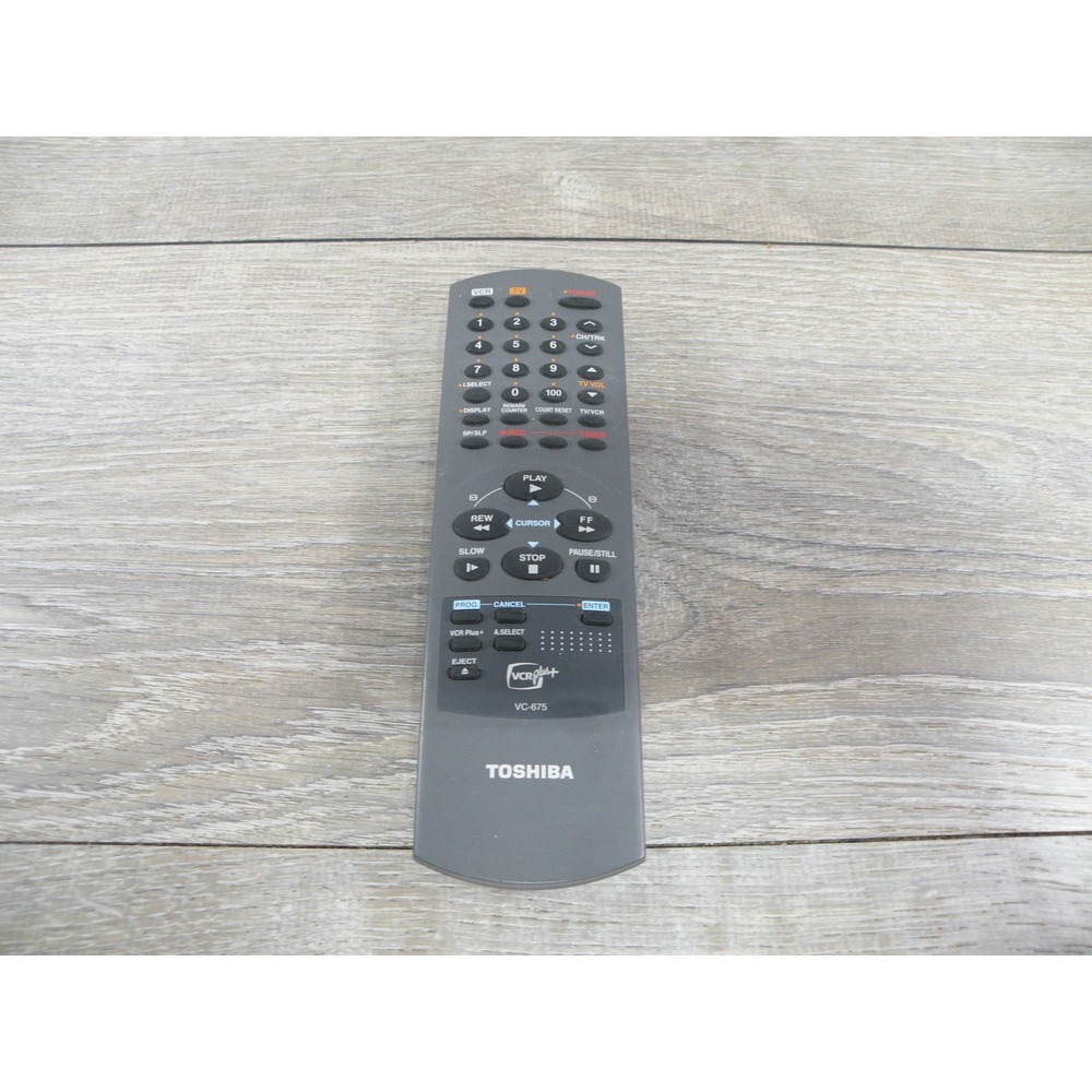 Toshiba VC-675 VCR Plus+ TV/VCR Remote Control Genuine Original Grey Tested